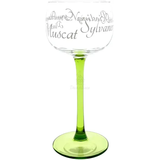 6 different Alsace Wine Glasses with Alsace decoration