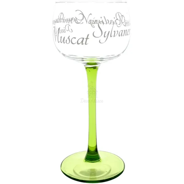 6 different Alsace Wine Glasses with Alsace decoration