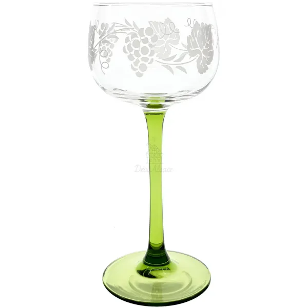 6 different Alsace Wine Glasses with Alsace decoration