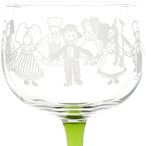 6 different Alsace Wine Glasses with Alsace decoration