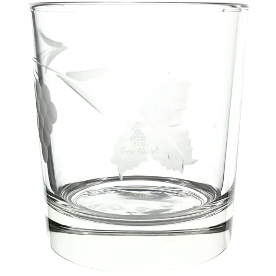 6 Aperitif or water glasses engraved Grapes