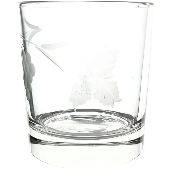6 Aperitif or water glasses engraved Grapes