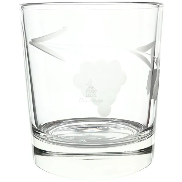 6 Aperitif or water glasses engraved Grapes