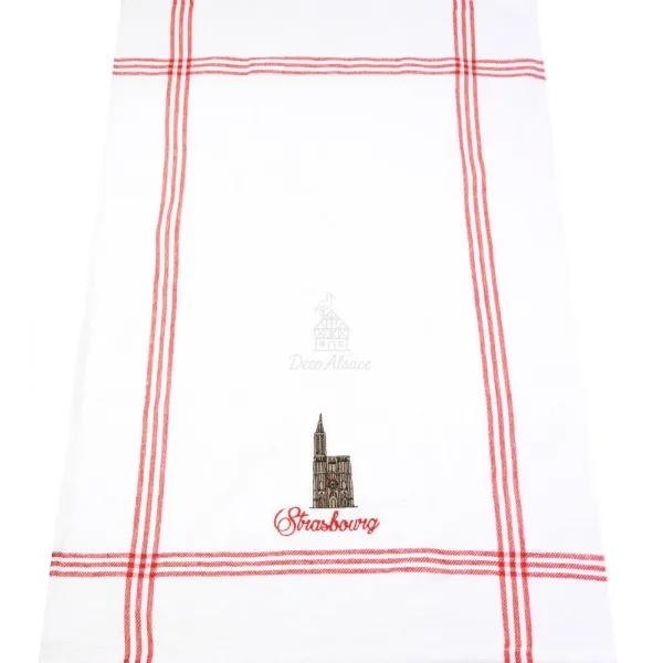 Bee's Nest embroidered Kitchen Towel Strasbourg Cathedral