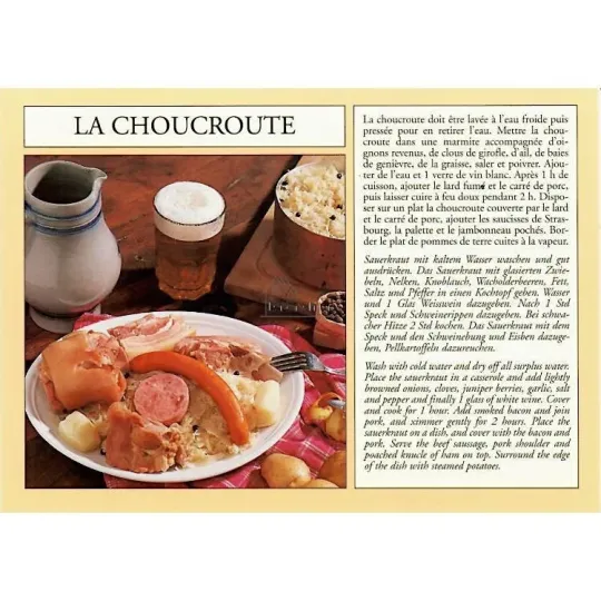 Alsatian Sauerkraut Recipe Postcard
