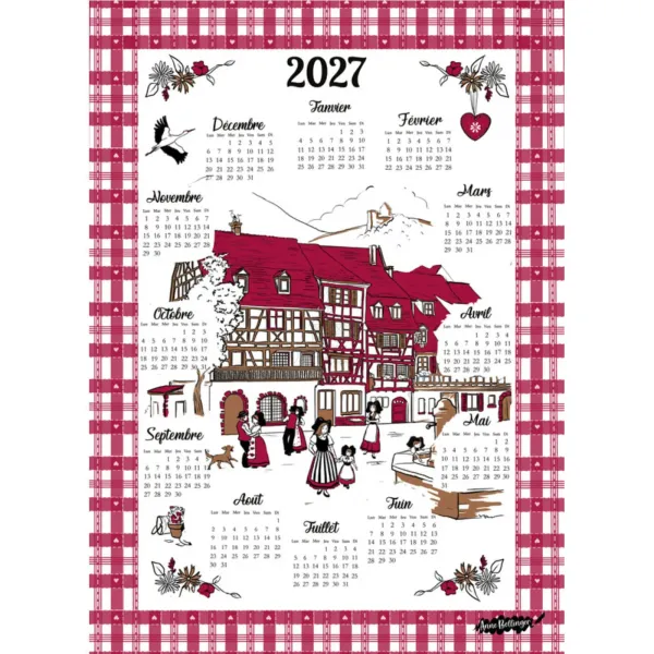 Calendar Tea Towel Alsatian Villages 2027