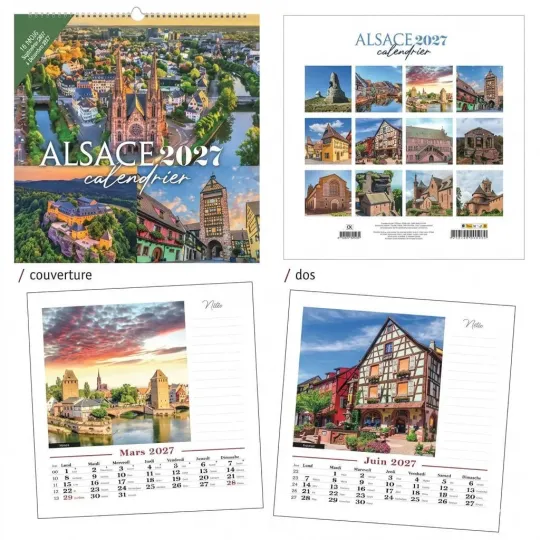 Großer Elsass Spiral-Kalender 2027