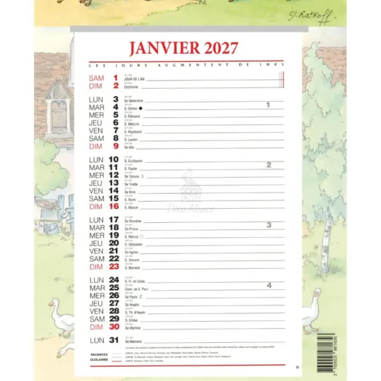 Calendar Ephemeris Enchanted Alsace Ratkoff 2027