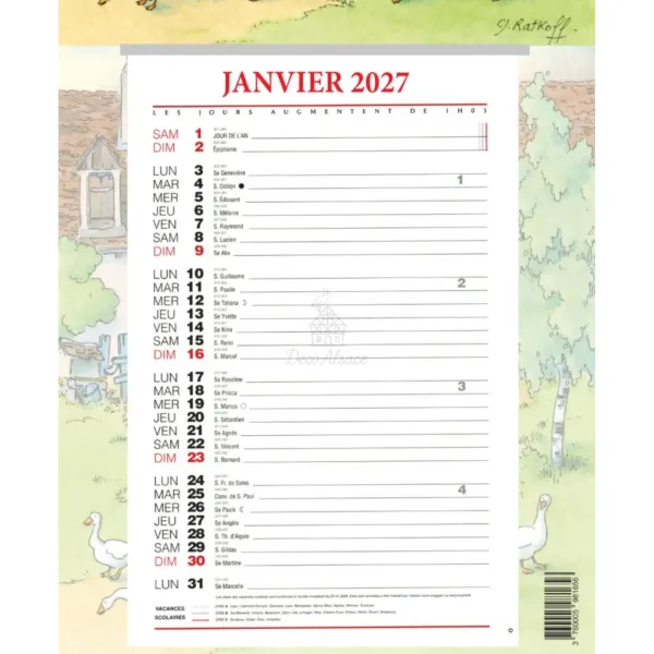 Calendar Ephemeris Enchanted Alsace Ratkoff 2027