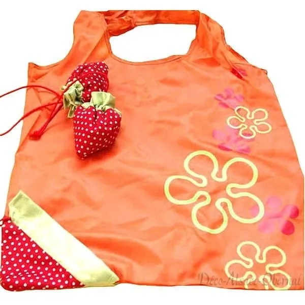 Sac à Provisions Orange réutilisable en Nylon pliage en Fraise