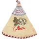 Essuie-Mains de Cuisine Beige Brodé Mannele et Bretzel Alsace 65 cm