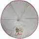 Round Kitchen Hand Towel Light Grey Embroidered Gingerbread Man and Pretzel Alsace 65 cm