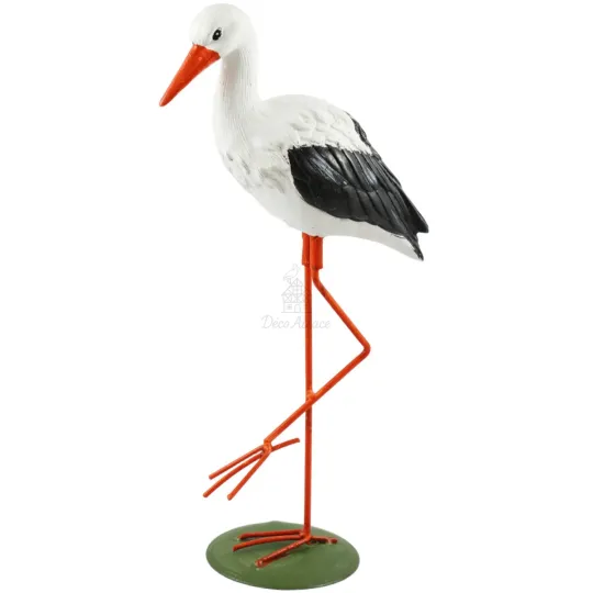 Dekorativer Storch in Harz und Metall 35 cm