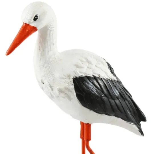 Decorative stork in resin and metal 35 cm
