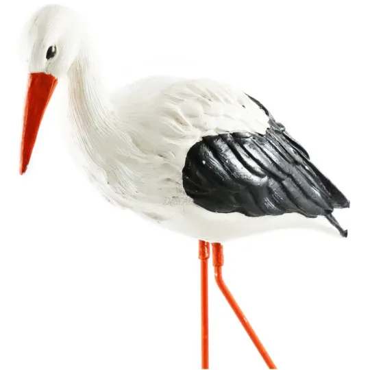 Decorative stork in resin and metal 43 cm