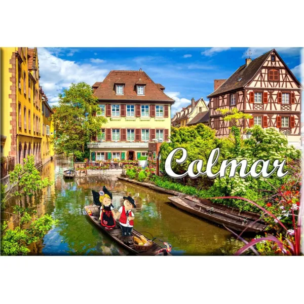 Magnet Décoratif Ballade en Barque sur La Petite Venise à Colmar