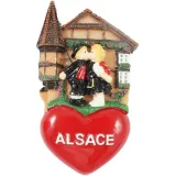 Magnet Décoratif Couple d'Alsacien et Coeur Alsace
