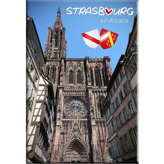 Dekorativer Magnet mit der Rosette der Kathedrale Notre-Dame de Strasbourg