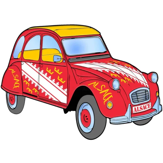 Decorative Magnet the deudeuche 2 CV in Alsace