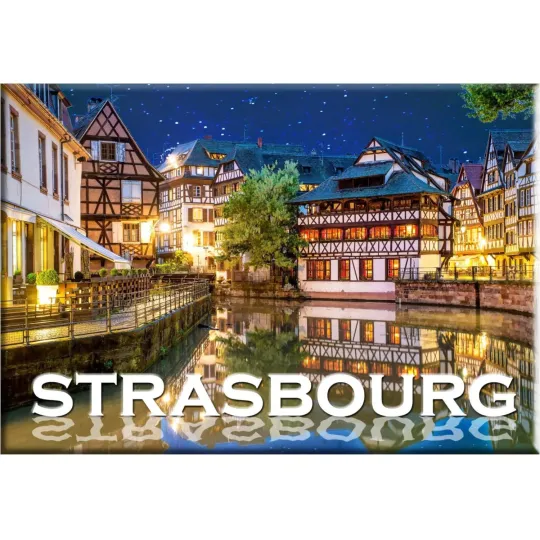 Decorative Magnet with reflections of the Petite France in Strasbourg