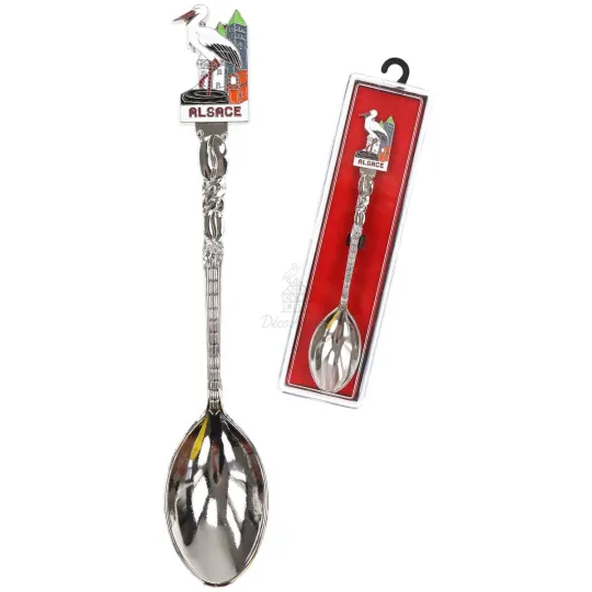 Collection Spoon with a Stork from Alsace and Village