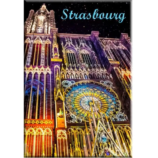 Magnet Décoratif Cathédrale de Strasbourg illuminée
