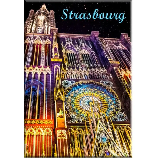Magnet Décoratif Cathédrale de Strasbourg illuminée