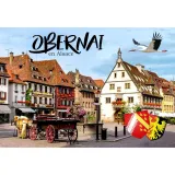 Decorative Magnet Market Place and Coat of Arms Obernai