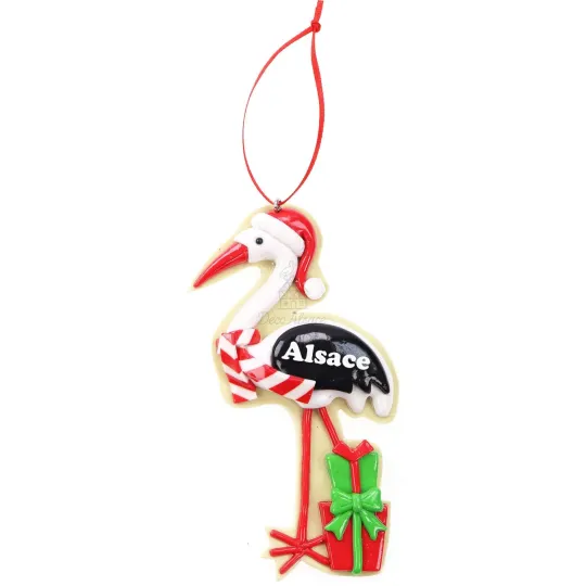 Hängeleuchte Elsässer Storch mit Weihnachtsdekor und Geschenken