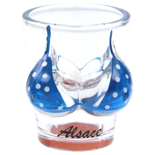 Likörglas Bikini Blau aus dem Elsass