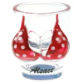 Likörglas Bikini rot aus dem Elsass