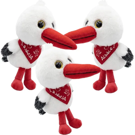 Peluche Cigogne Alsace 21 cm - Peluches enfants | DecoAlsace