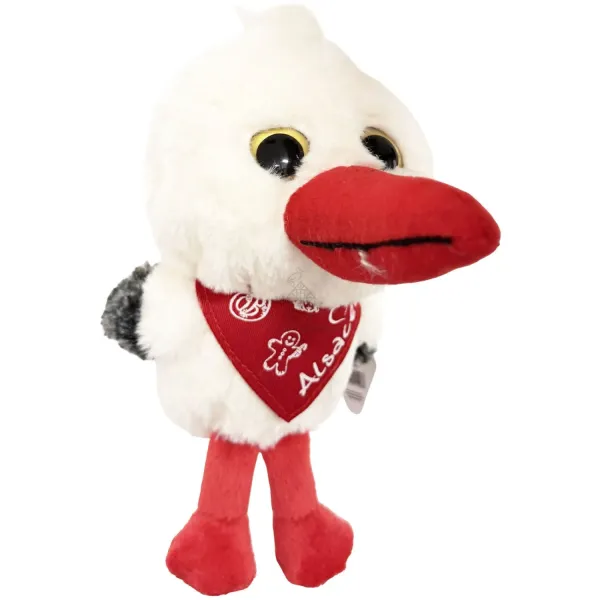 Pluchen Ooievaar Elzas 21 cm - Knuffels voor kinderen | DecoAlsace