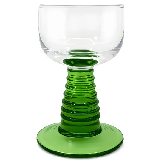 Römy digestif glass 3cl ribbed green