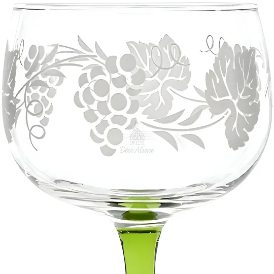 6 Verres à Vin Alsace décor Grappes
