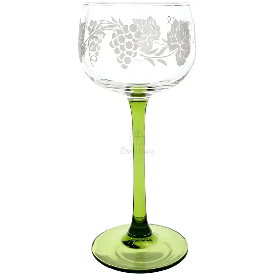 6 Verres à Vin Alsace décor Grappes