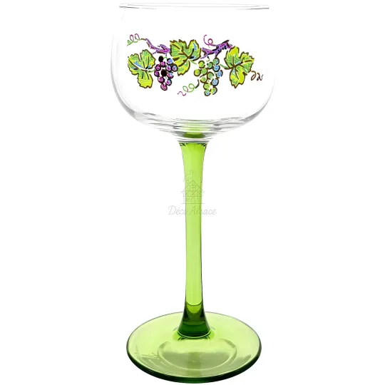 6 Verres à Vin Alsace décor Vignoble