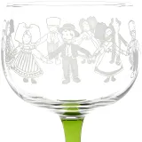 6 different Alsace Wine Glasses with Alsace decoration