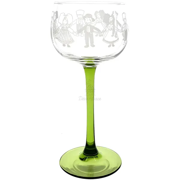 6 Verres à Vin Alsace différents décor Alsace