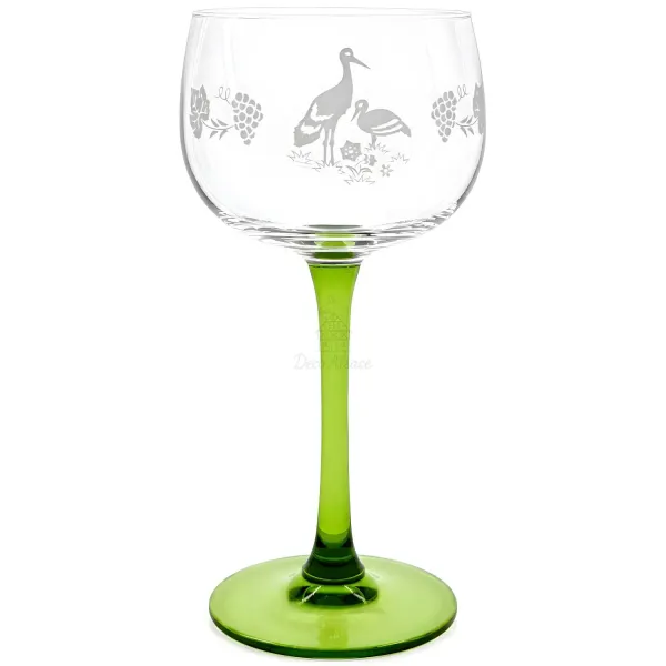 6 Verres à Vin Alsace différents décor Alsace