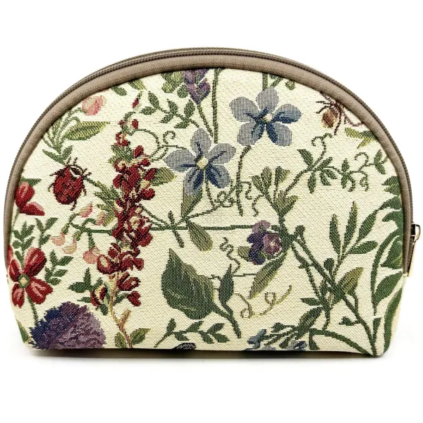 Pochette écru avec zip Fleurs du Jardin - Pochette / Étuis | DecoAlsace