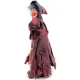Alsace Witch Figurine with Broom, Red and Black Gingham 22 cm