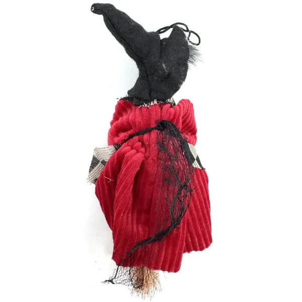 Alsace Witch to Hang, Red Velvet with Stripes 18 cm
