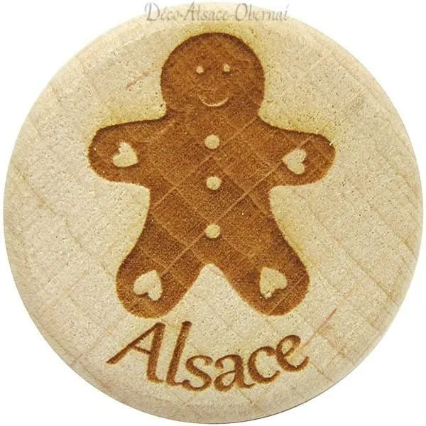 Deckel aus Holz und Kork Dekor Mannele