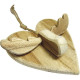 Heart Pendant with Reindeer in Wood with Cord
