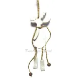 Suspension Rennes blanc en Bois avec Cordelette