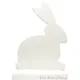 Lapin décoratif assis sur socle en Céramique blanche