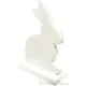Lapin décoratif assis sur socle en Céramique blanche