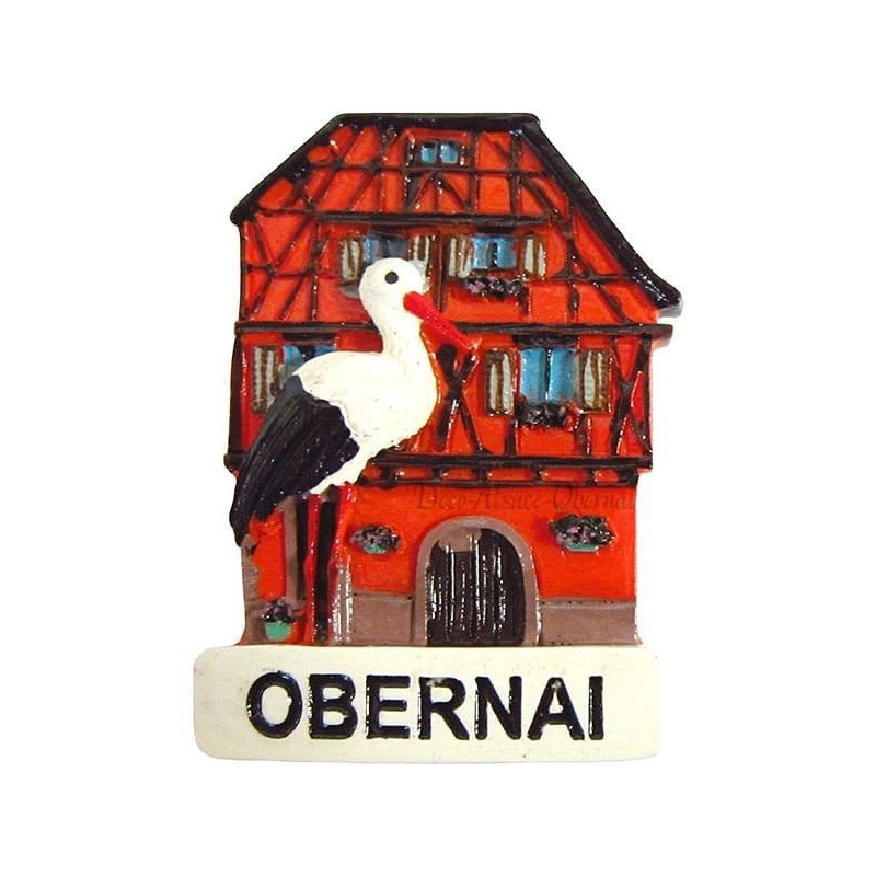 Dekorative Magnet Storch auf House Stud markiert Obernai