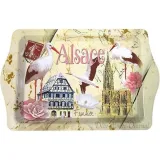 Plateau de Service en Métal décor Cigognes d'Alsace